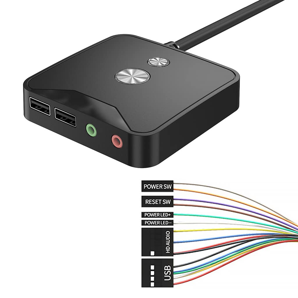 Verilux Desktop Computer Power Switch,Desktop Pc Power,Computer On/Off Switch,Push Button Cpu Power Switch Button,2 Usb Port&3.5Mm Audio Jacks 1.6M Cable Computer Host Modification Switch Power Verilux Desktop Computer Power Switch,Desktop Pc Power,Computer On/Off Switch,Push Button Cpu Power Switch Button,2 Usb Port&3.5Mm Audio Jacks 1.6M Cable Computer Host Modification Switch Power